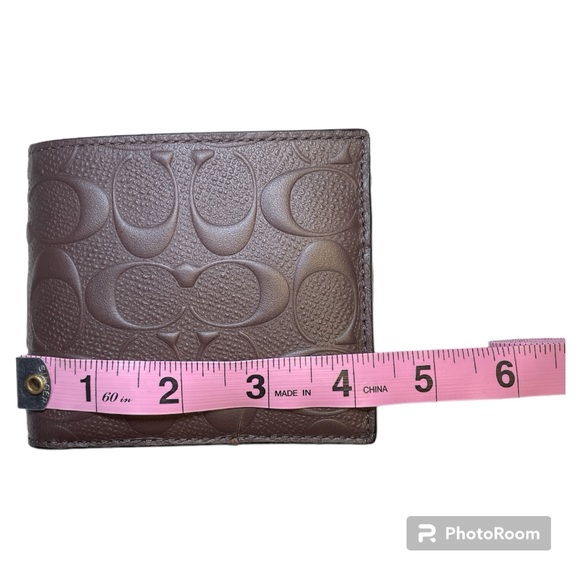 Coach F75371 Men Compact ID 3 in 1 Wallet Mahogany - Picture 6 of 7